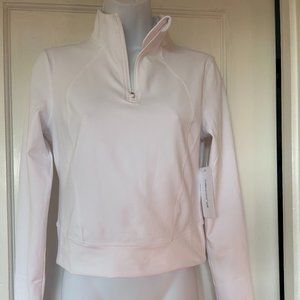 YOGALICIOUS LUX Women’s white HALF ZIP JACKET, Size S, NWT
